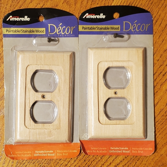 Amerelle Unfinished Wood Toggle Wall Plates 1 Duplex Outlet Covers - Picture 10 of 11